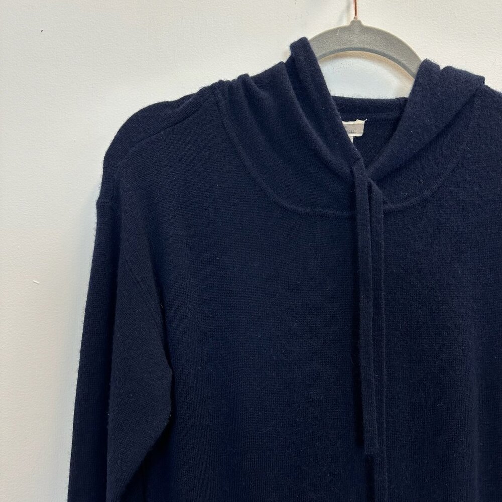 J.Crew Cashmere Hooded Sweater Navy Blue Large